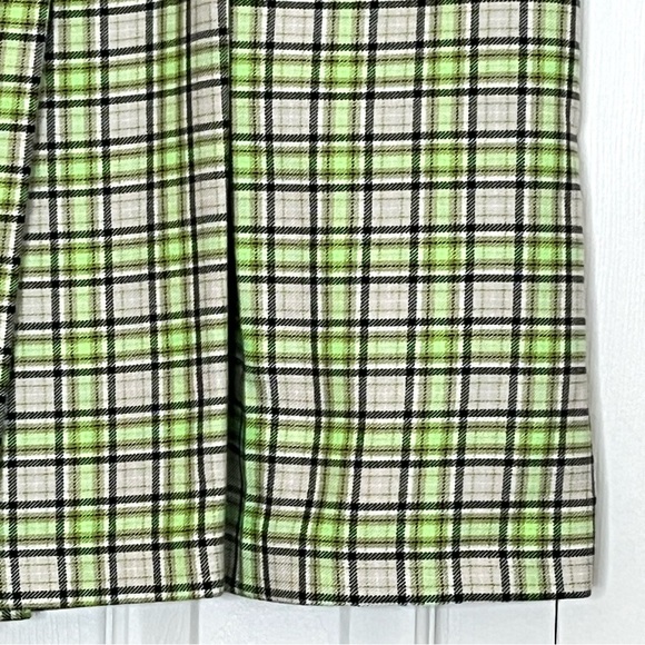 🛑SOLD🛑 ASOS Wrap Plaid Pleated Button Front Mini Skirt Size 14 - Picture 5 of 10